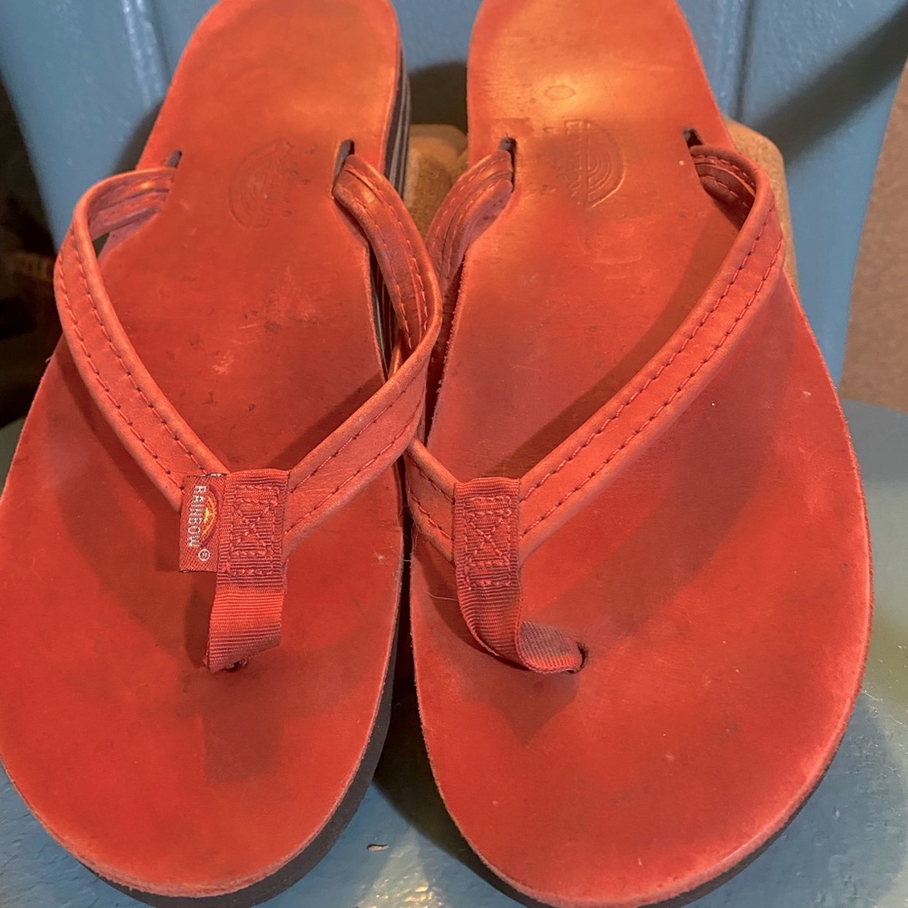 Rainbow Flip Flops (red)